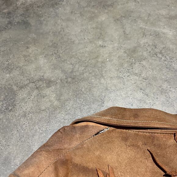 Vintage 40s 50s Mexican Brown Western Tasselated Leather - Picture 5 of 7